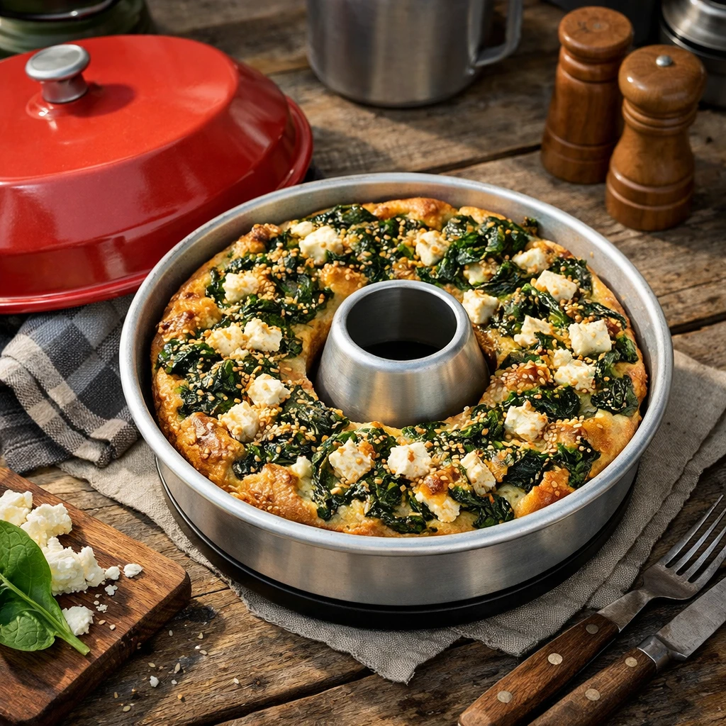 Omnia Spinat und Feta Kuchen