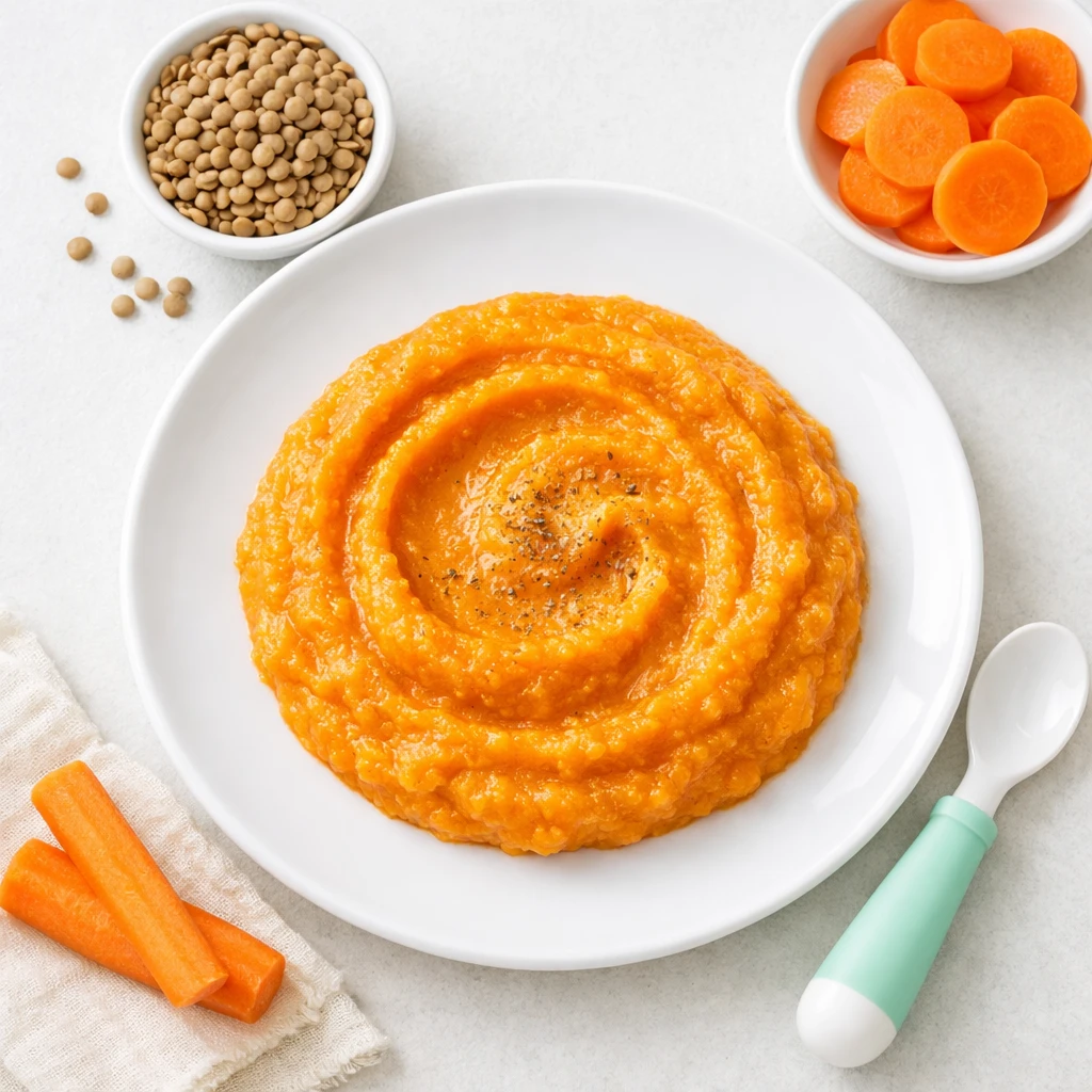 Linsen Karotten Püree für Baby
