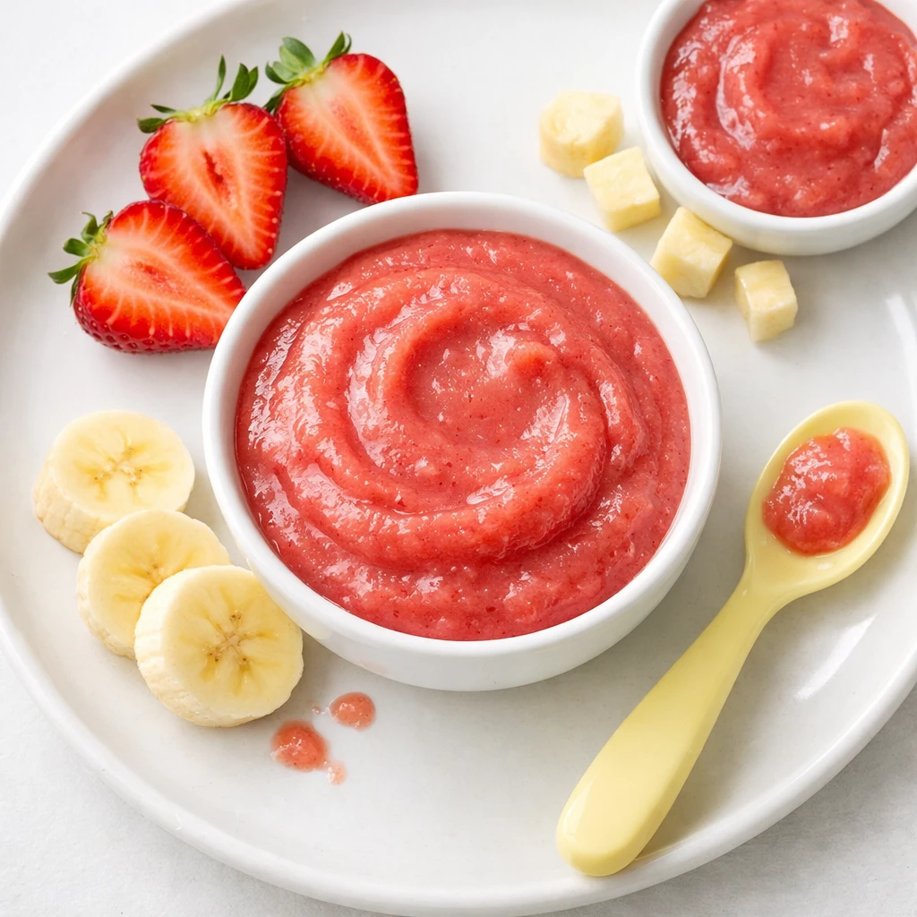 Erdbeer-Bananen-Püree für Baby