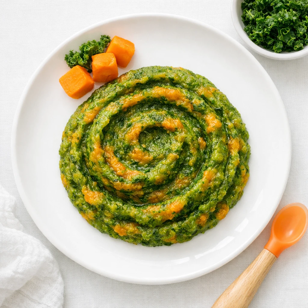 Grünkohl Süßkartoffel Püree für Baby