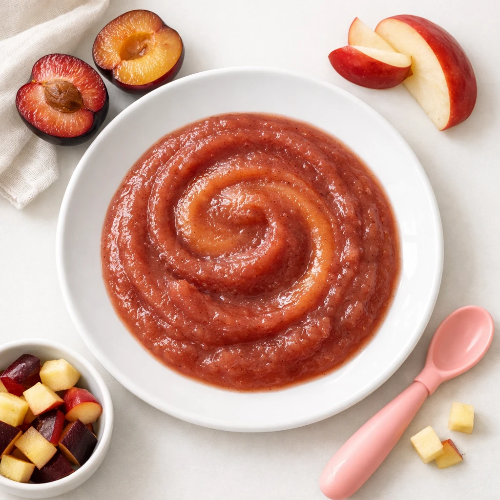 Pflaumen- und Apfelpueree für Baby