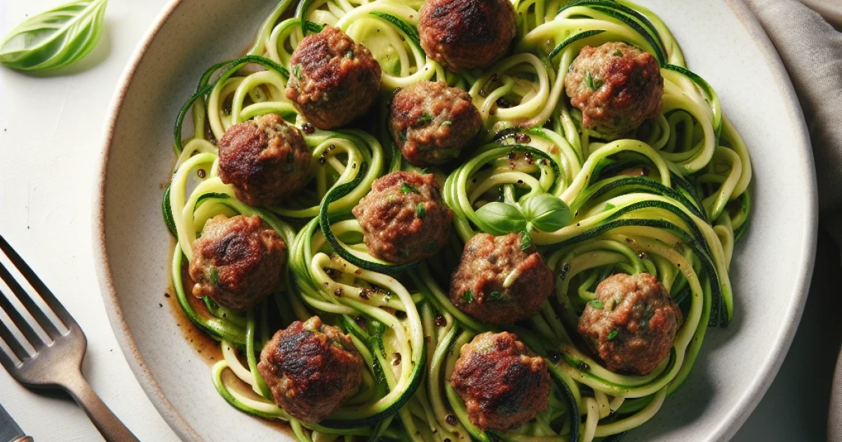 Zucchini Noodles with Meatballs - Recipe - WhatsCook